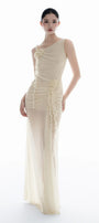 Ivory One Shoulder Maxi Dress - MEAN BLVD