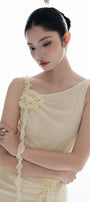 Ivory One Shoulder Maxi Dress - MEAN BLVD
