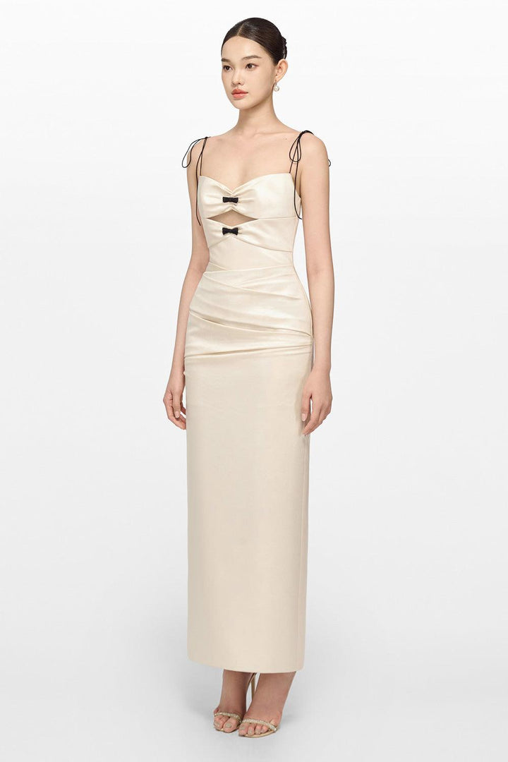 Ivory Leather Effect Dress - MEAN BLVD