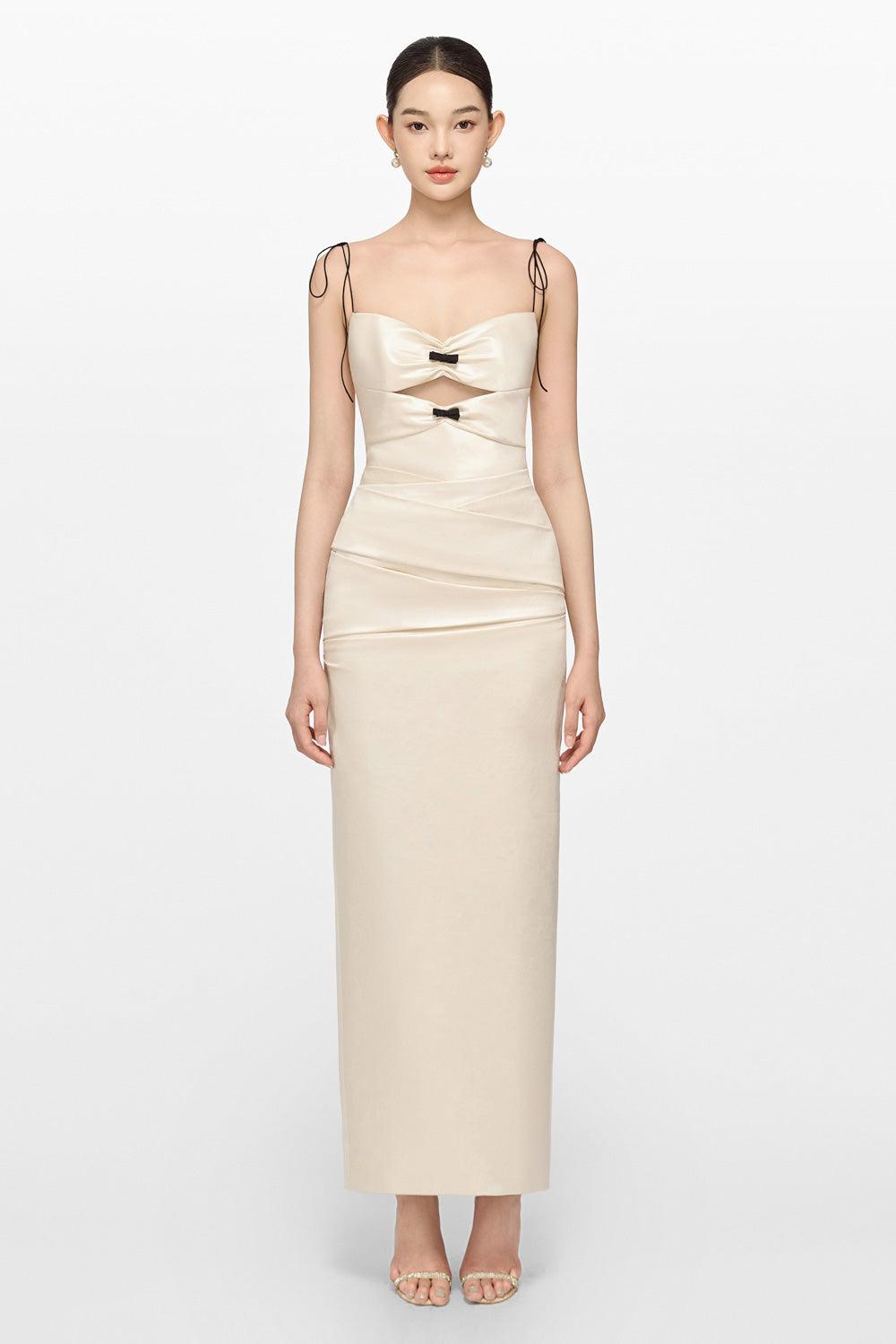 Ivory Leather Effect Dress - MEAN BLVD