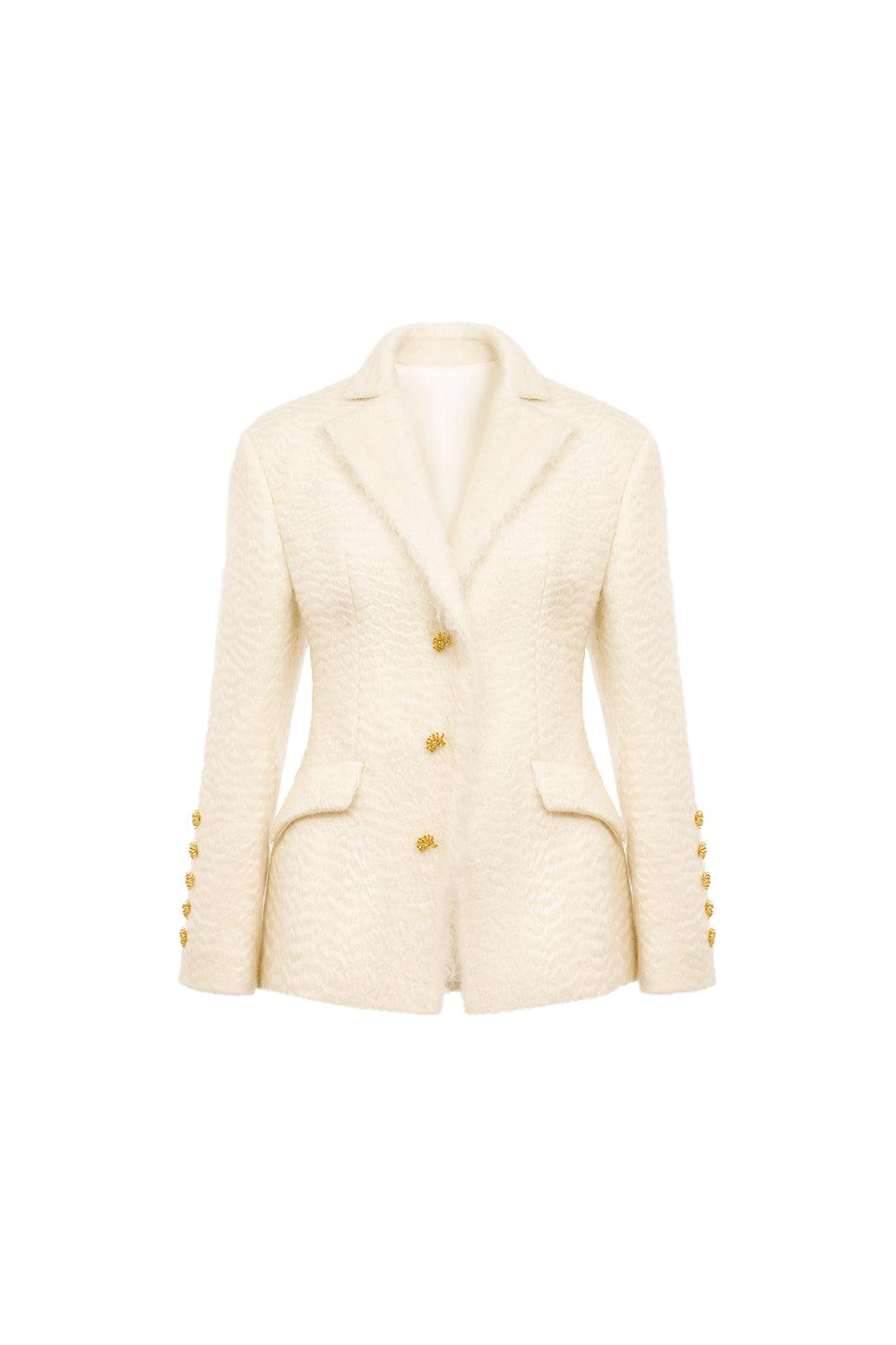 Ivory Mohair Jacket - MEAN BLVD