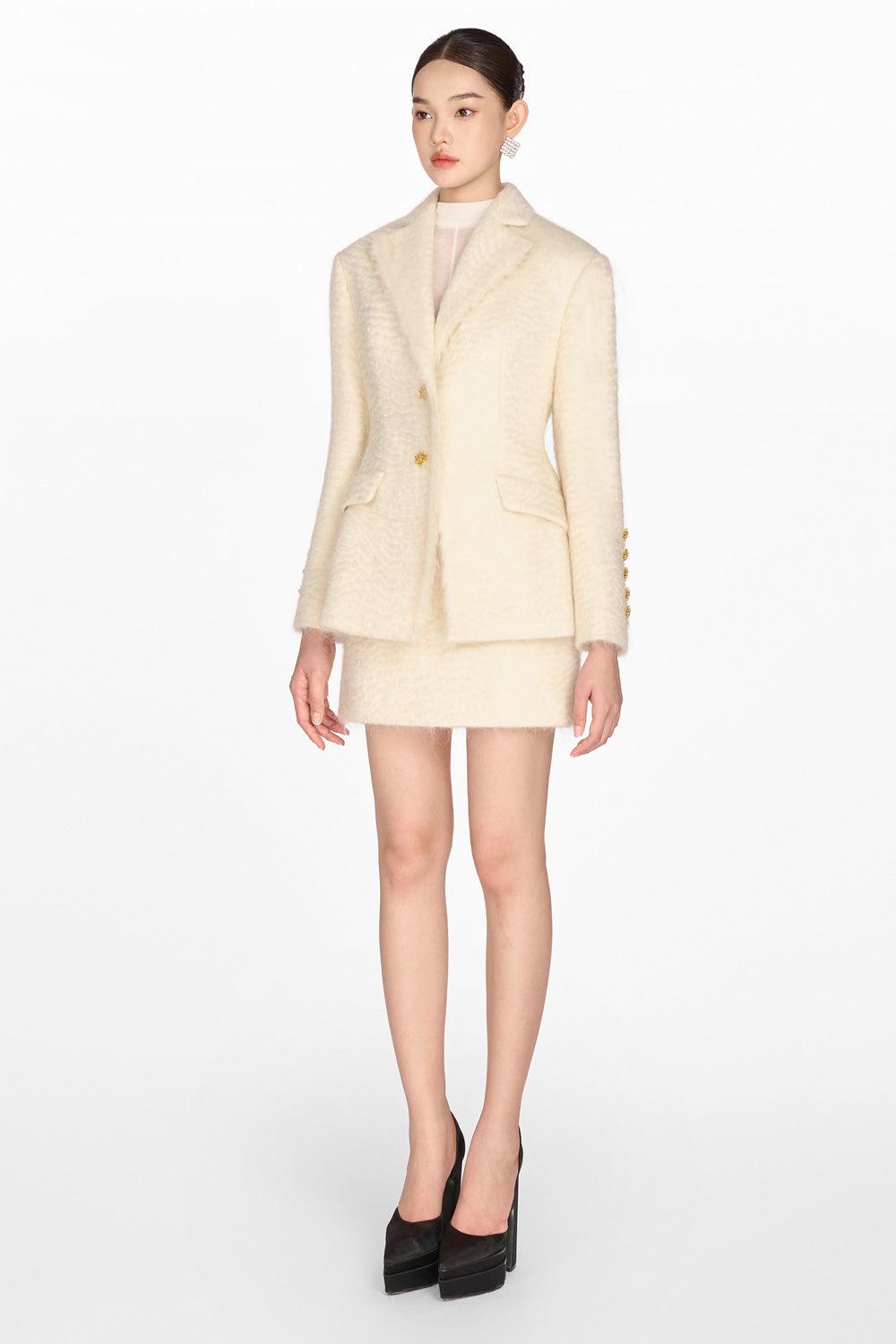 Ivory Mohair Jacket - MEAN BLVD