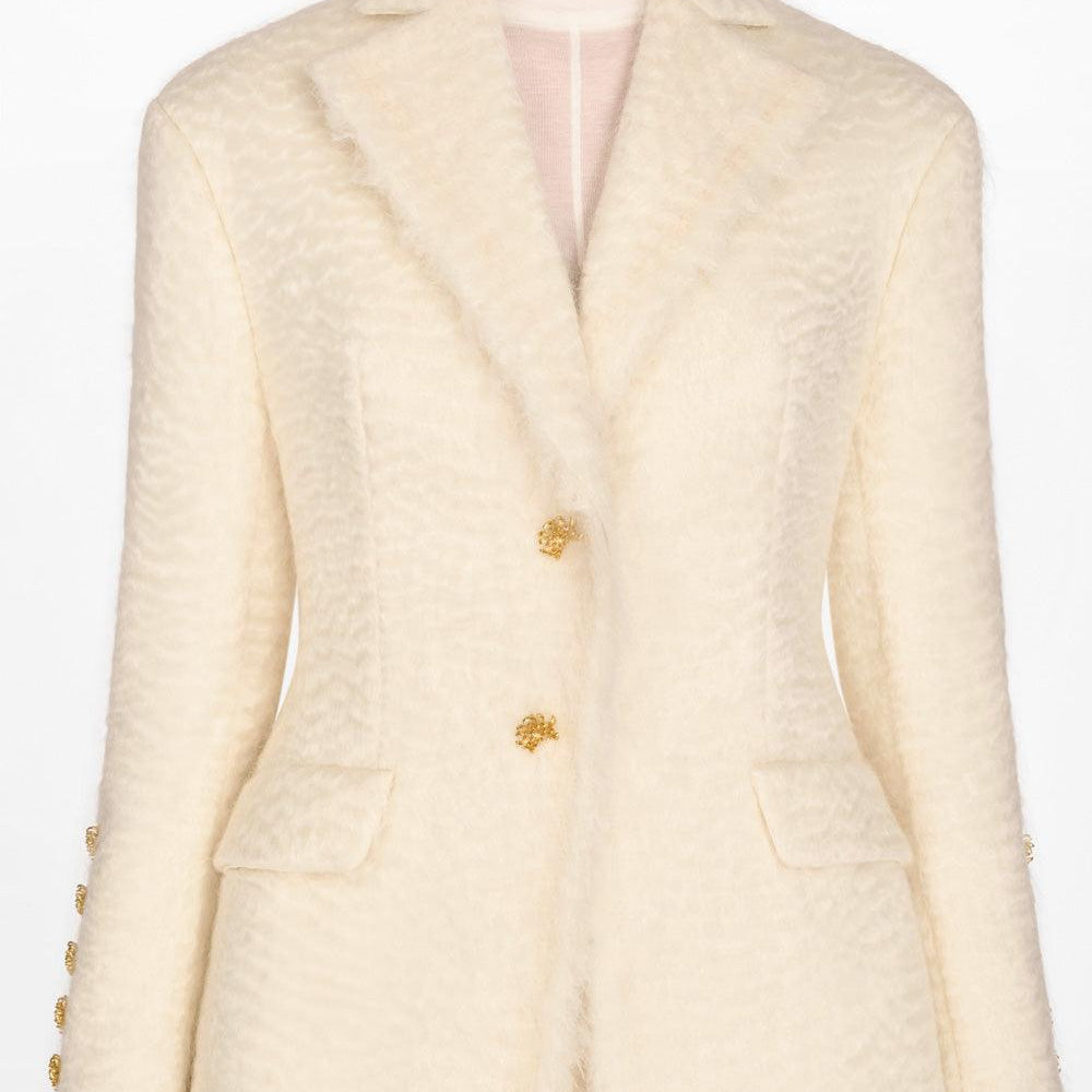 Ivory Mohair Jacket - MEAN BLVD