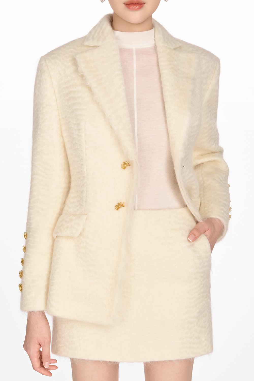 Ivory Mohair Jacket - MEAN BLVD