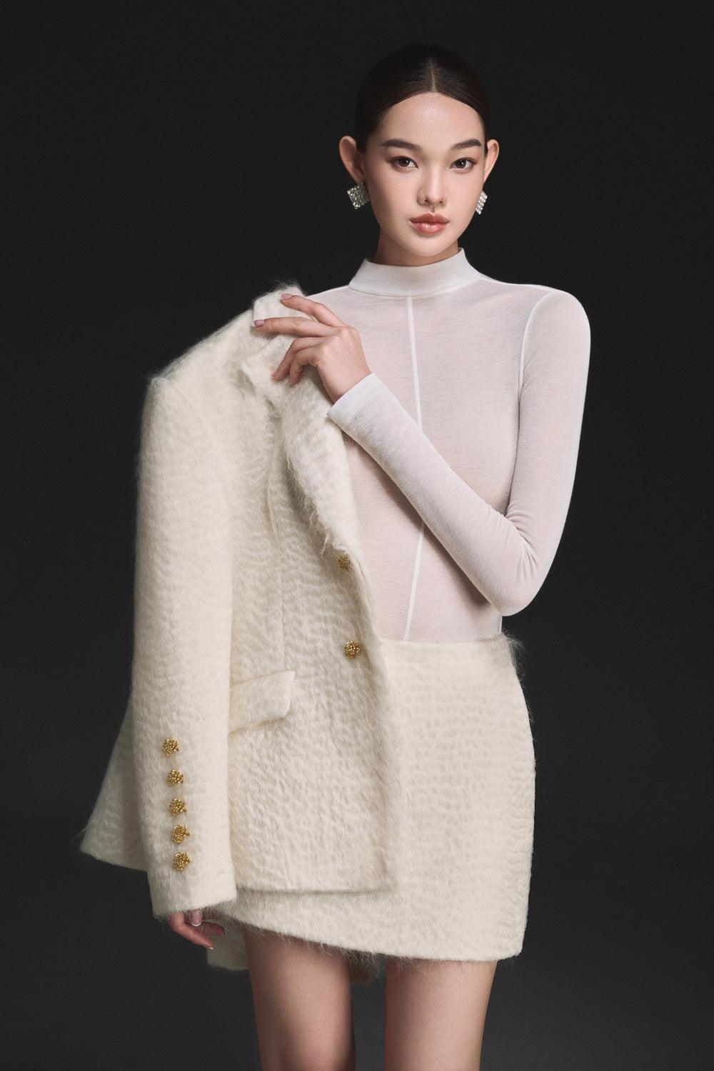Ivory Mohair Jacket - MEAN BLVD