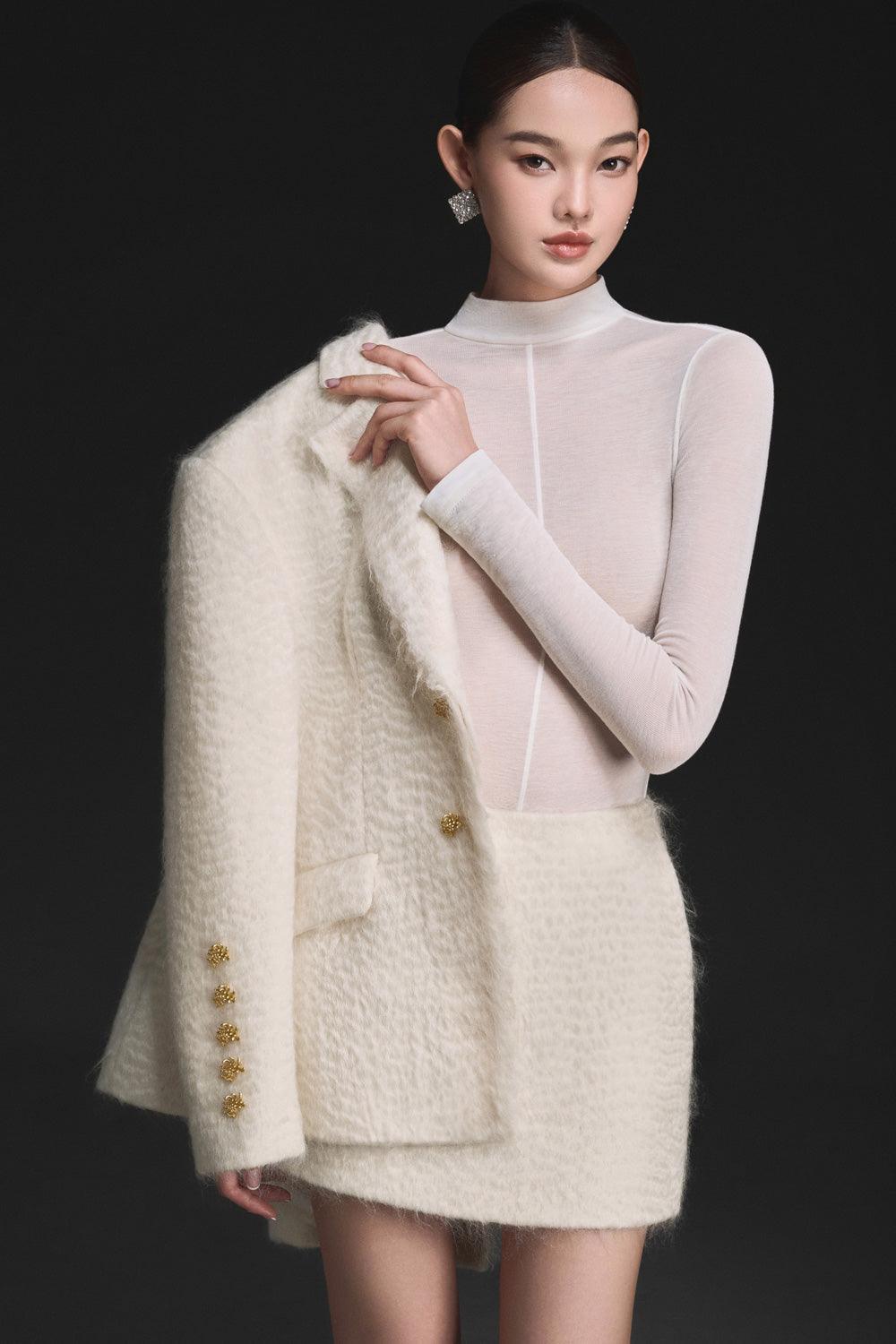 Ivory Mohair Jacket - MEAN BLVD
