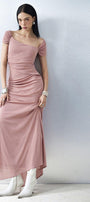 Ivory Sheath Asymmetric Neck Knit Floor Length Dress - MEAN BLVD