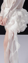 Ivy Asymmetric Ruffle Layer Organza Short Length Skirt - MEAN BLVD