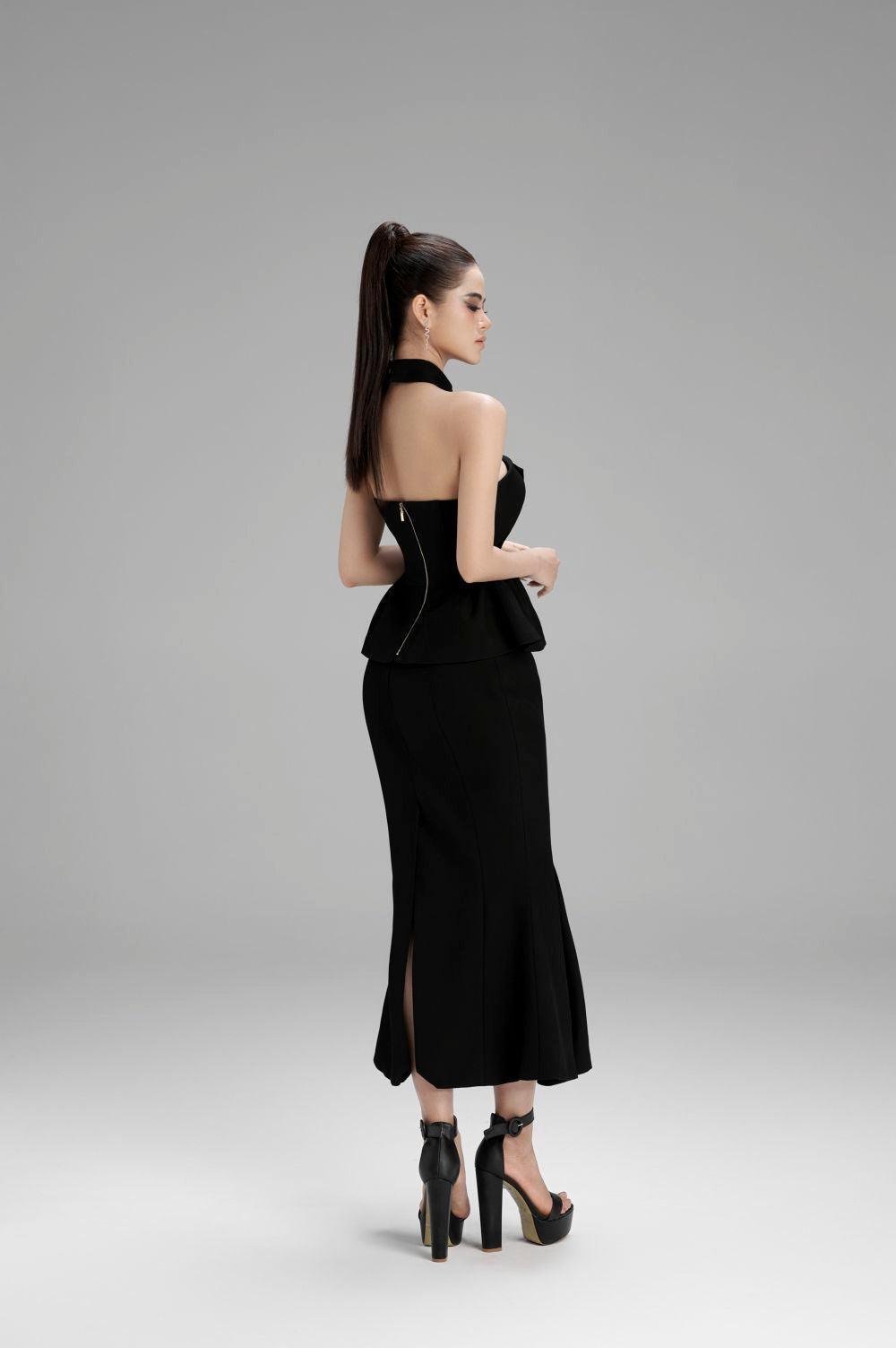 Ivy Fit and Flare Halter Neck Polycotton Top - MEAN BLVD