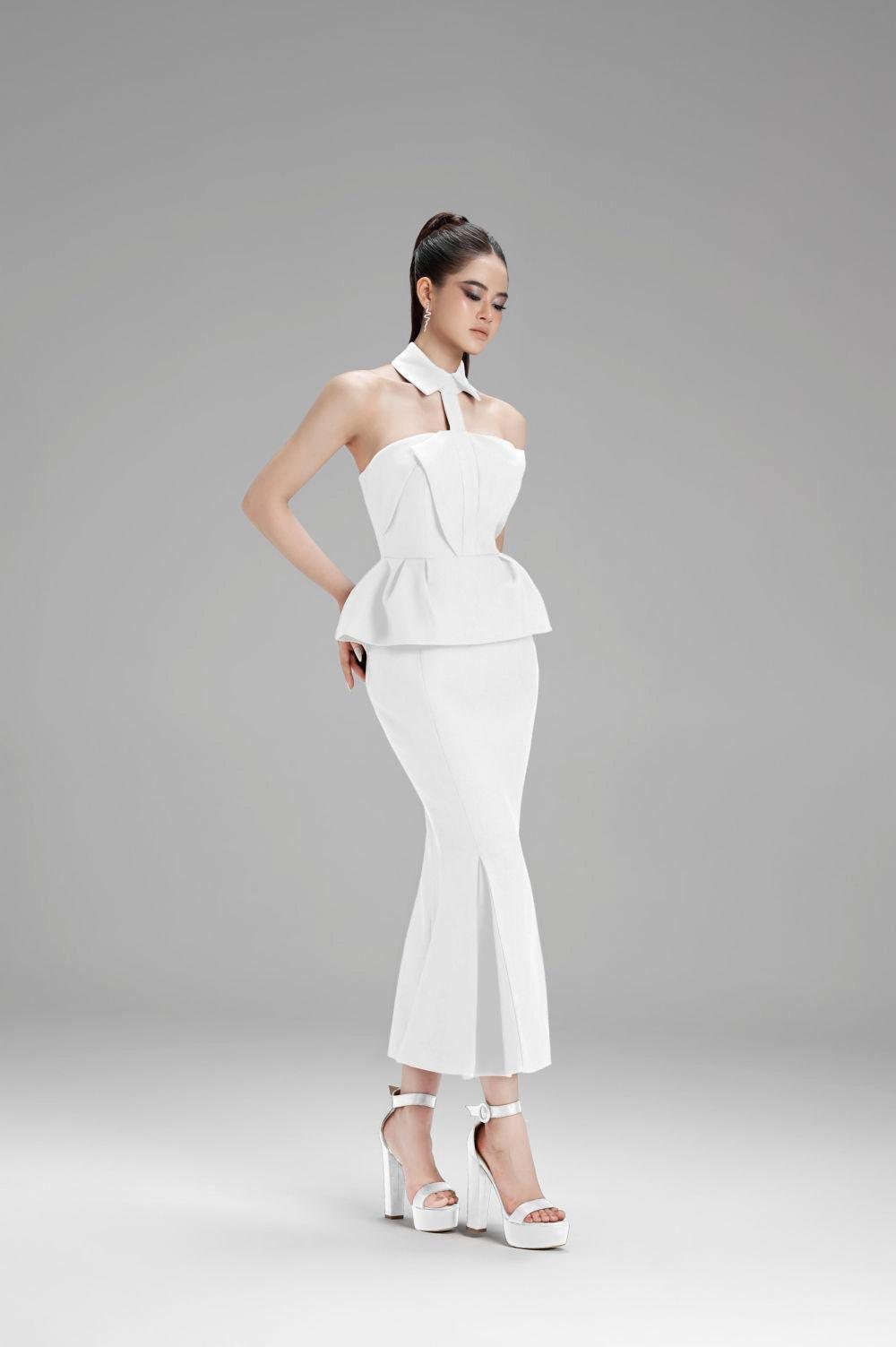Ivy Fit and Flare Halter Neck Polycotton Top - MEAN BLVD