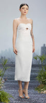 Iwona Sheath Semi-Heart Neck Silk Polyester Midi Dress - MEAN BLVD