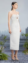 Iwona Sheath Semi-Heart Neck Silk Polyester Midi Dress - MEAN BLVD