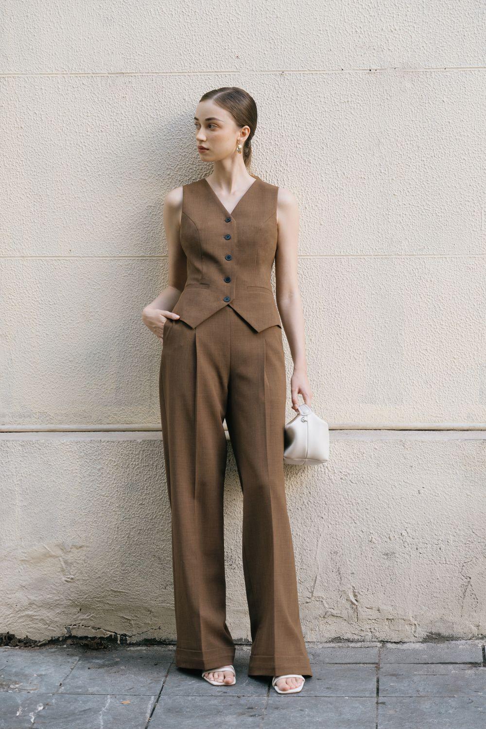 Jacqueline Straight Wide Leg Wool Floor Length Pants - MEAN BLVD