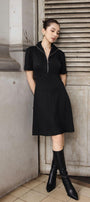Jade A-line Front Zipper Knit Knee-length Dress - MEAN BLVD