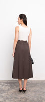 Jael A-line High Waist Linen Midi Skirt - MEAN BLVD