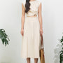 Jael A-line High Waist Linen Midi Skirt - MEAN BLVD
