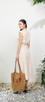 Jael A-line High Waist Linen Midi Skirt - MEAN BLVD