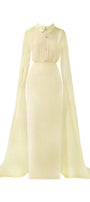 Jaliyah Sheath Hanging Sleeved Chiffon Floor Length Set - MEAN BLVD