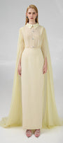 Jaliyah Sheath Hanging Sleeved Chiffon Floor Length Set - MEAN BLVD