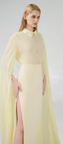Jaliyah Sheath Hanging Sleeved Chiffon Floor Length Set - MEAN BLVD