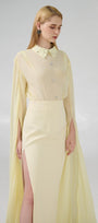 Jaliyah Sheath Hanging Sleeved Chiffon Floor Length Set - MEAN BLVD