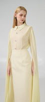 Jaliyah Sheath Hanging Sleeved Chiffon Floor Length Set - MEAN BLVD