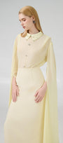 Jaliyah Sheath Hanging Sleeved Chiffon Floor Length Set - MEAN BLVD