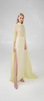 Jaliyah Sheath Hanging Sleeved Chiffon Floor Length Set - MEAN BLVD