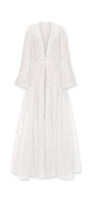 Jamie Tiered V-Neck Silk Chiffon Floor Length Robe - MEAN BLVD