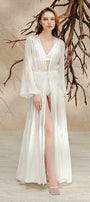 Jamie Tiered V-Neck Silk Chiffon Floor Length Robe - MEAN BLVD