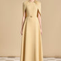 Jasmine A-line Cape Sleeved Polyester Floor Length Dress - MEAN BLVD