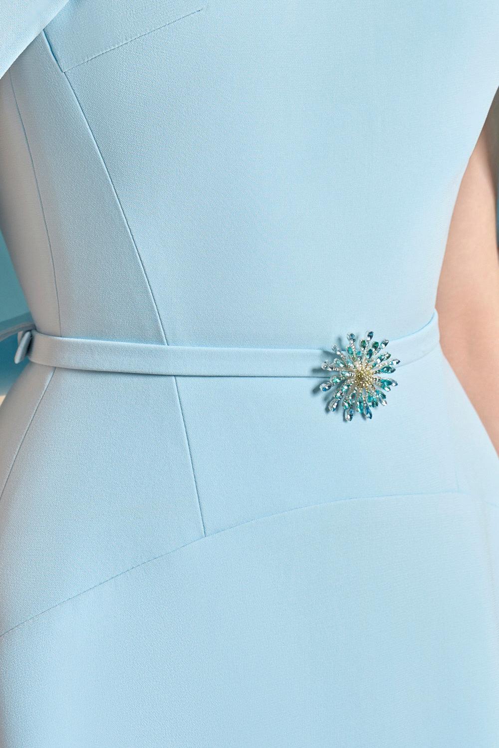 Jasmine A-line Cape Sleeved Polyester Floor Length Dress - MEAN BLVD