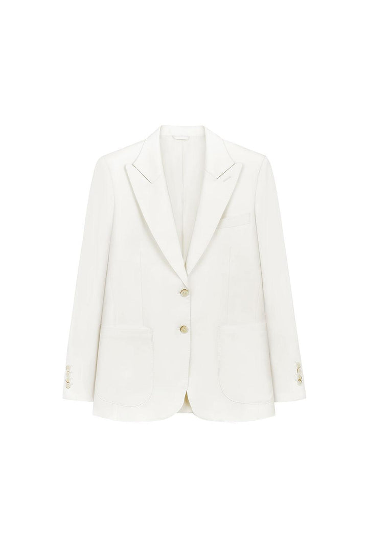 Jasmine Straight Patch Pocket Poly Wool Blazer - MEAN BLVD