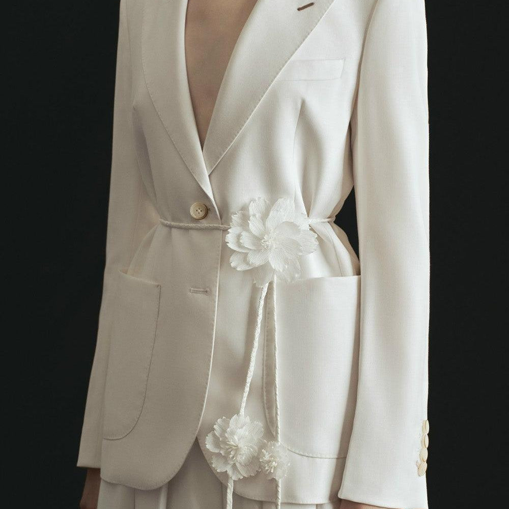 Jasmine Straight Patch Pocket Poly Wool Blazer - MEAN BLVD