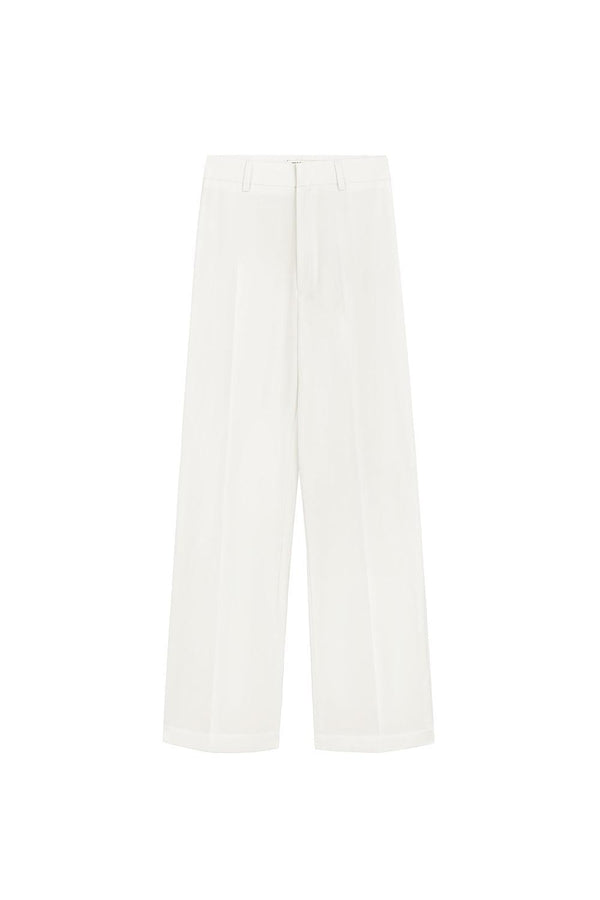 Jasmine Straight Ribbed Poly Wool Floor Length Pants - MEAN BLVD