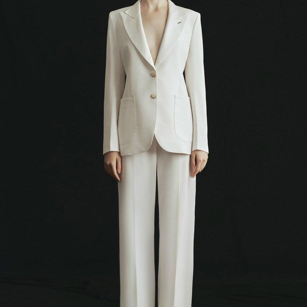 Jasmine Straight Ribbed Poly Wool Floor Length Pants - MEAN BLVD