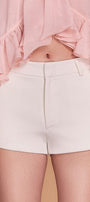 Jayla Straight Front Zipper Crepe Mini Shorts - MEAN BLVD