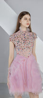 Jazmin Puffy Short Sleeved Organza Mini Dress - MEAN BLVD
