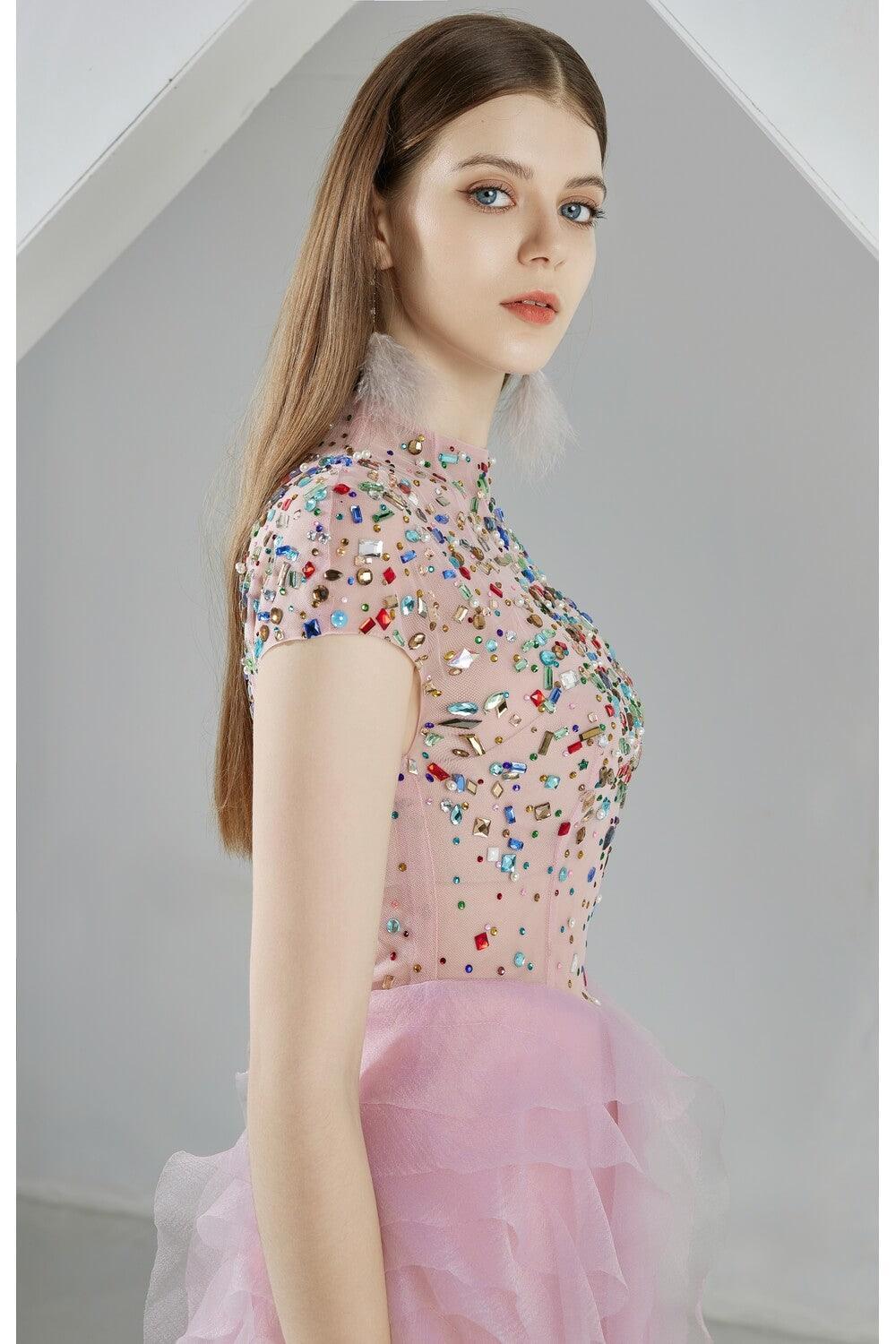 Jazmin Puffy Short Sleeved Organza Mini Dress - MEAN BLVD