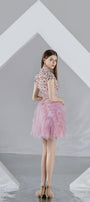 Jazmin Puffy Short Sleeved Organza Mini Dress - MEAN BLVD