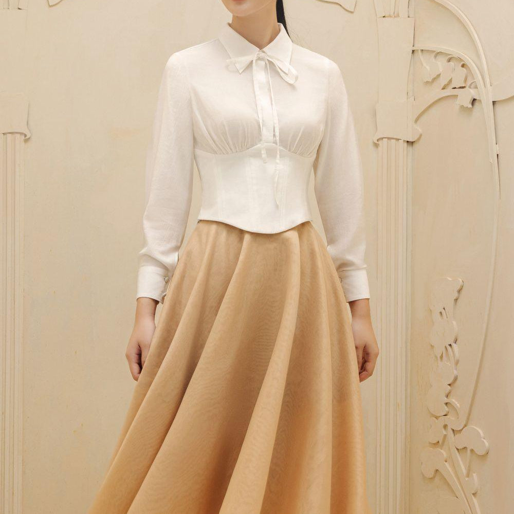 Jeanne Layered Draped Organza Midi Skirt - MEAN BLVD