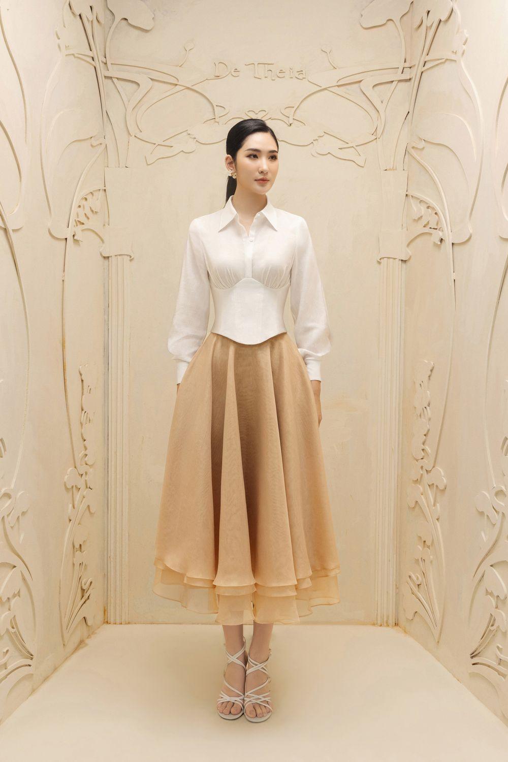 Jeanne Layered Draped Organza Midi Skirt - MEAN BLVD