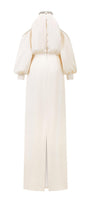 Jeffery Blouson Cuff Sleeved Poly Silk Floor Length Dress - MEAN BLVD