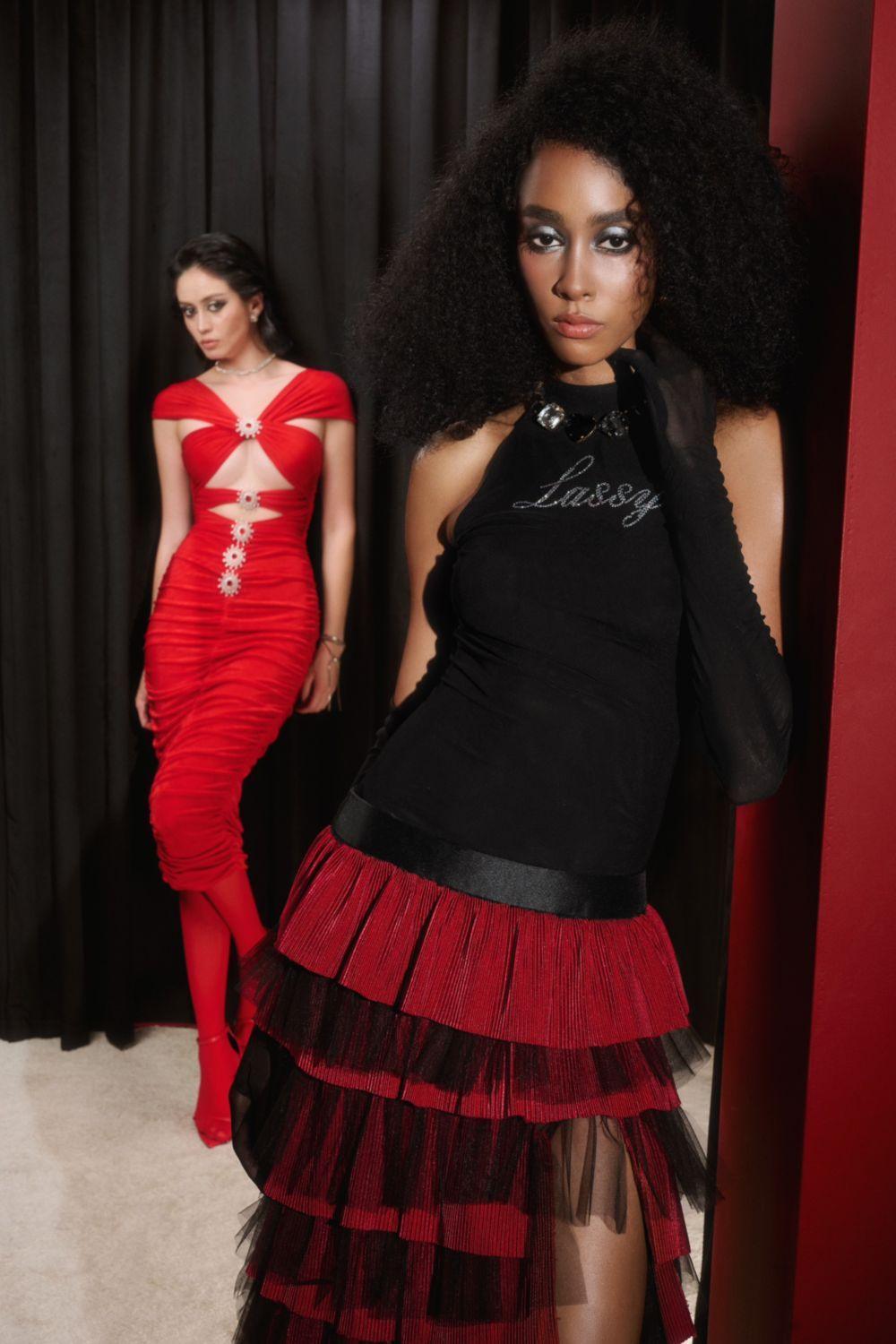 Jenesis Layered Side Slit Mesh Spandex Floor Length Skirt - MEAN BLVD