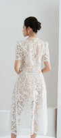 Jenny A-line Flap Pocket Lace Midi Skirt - MEAN BLVD