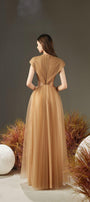 Jensen Pleated Cut-Out Organza Maxi Dress - MEAN BLVD