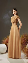 Jensen Pleated Cut-Out Organza Maxi Dress - MEAN BLVD
