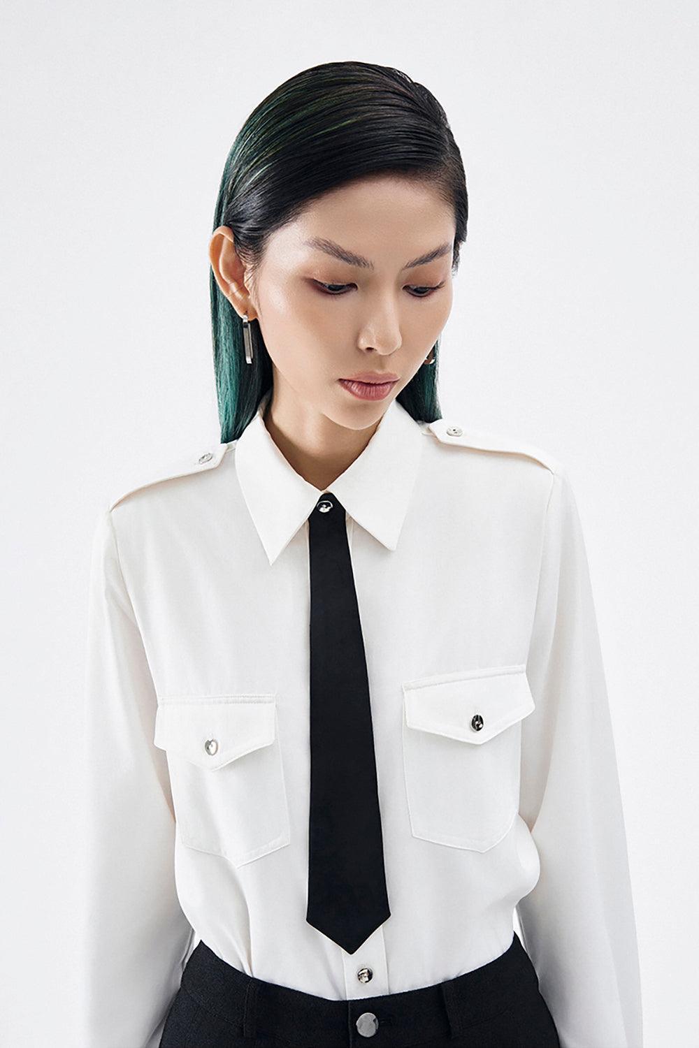 Jeremy Straight Collared Neck Cotton Blend Shirt - MEAN BLVD