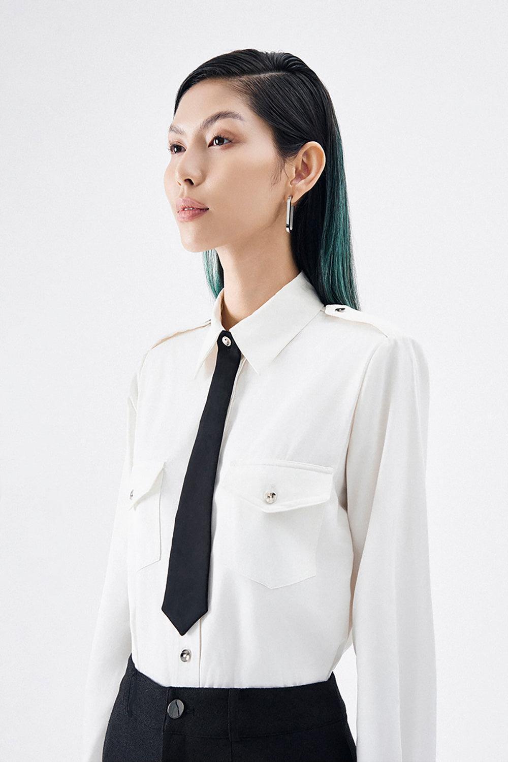 Jeremy Straight Collared Neck Cotton Blend Shirt - MEAN BLVD