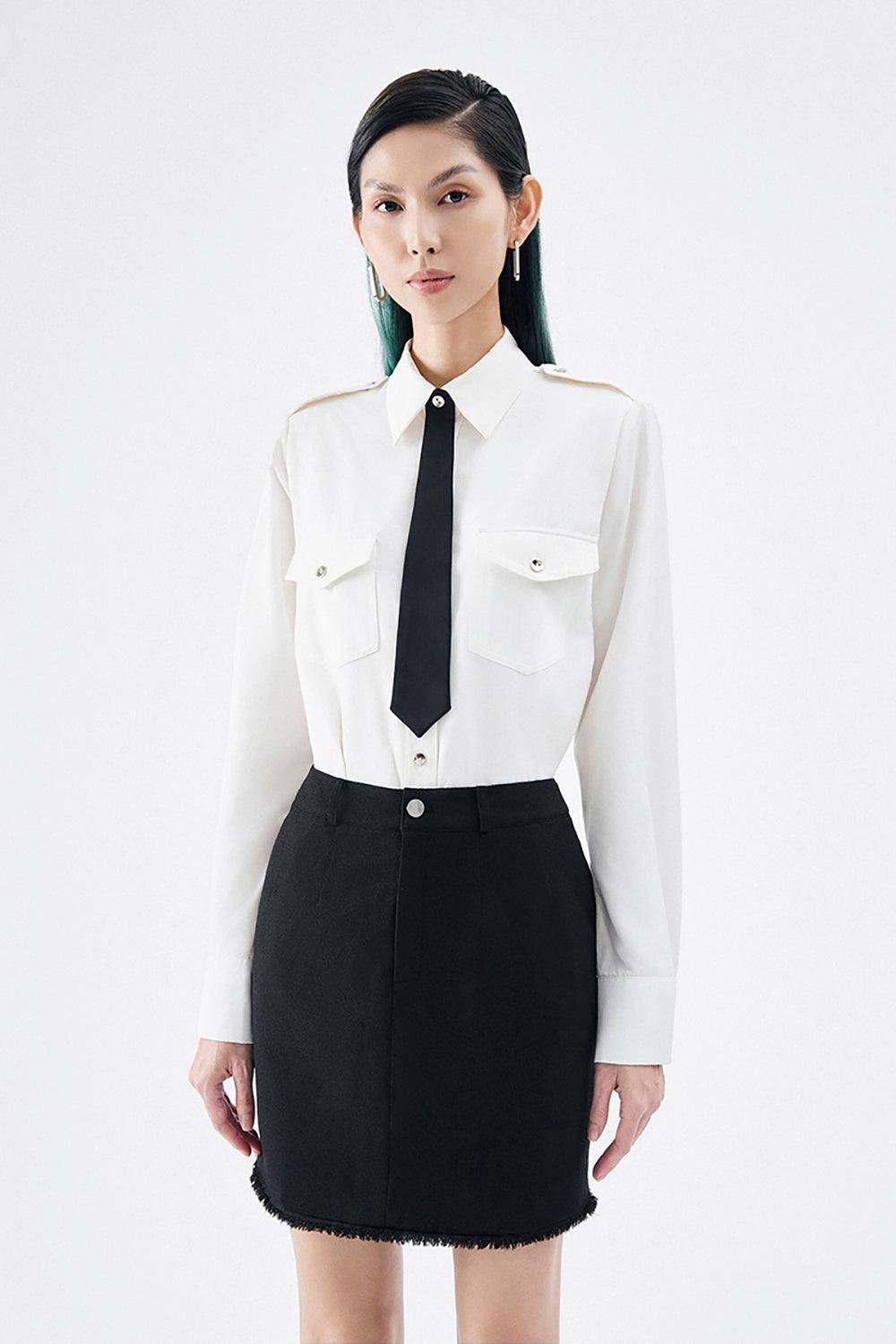 Jeremy Straight Collared Neck Cotton Blend Shirt - MEAN BLVD